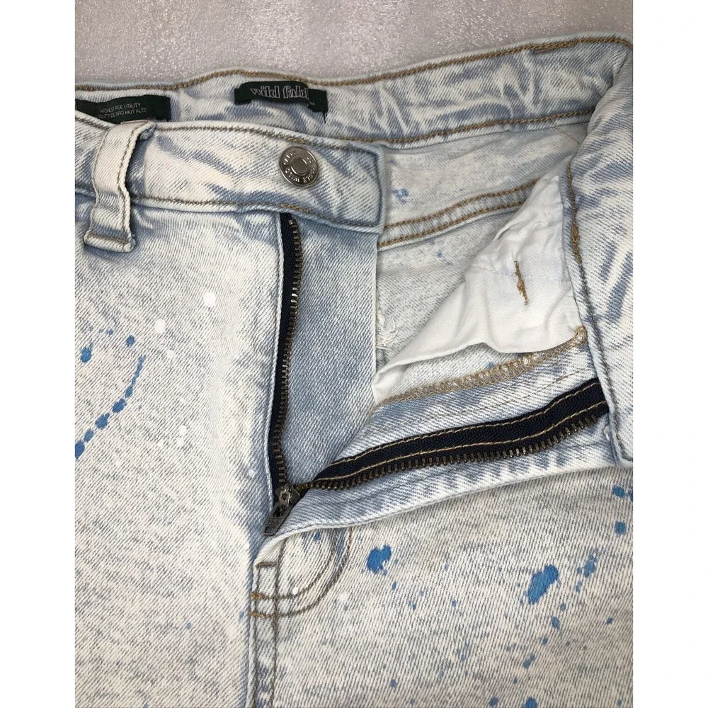 Wild Fable Highest Rise Utility‎ Paint Splatter Bermuda Jean Denim Shorts Size 0